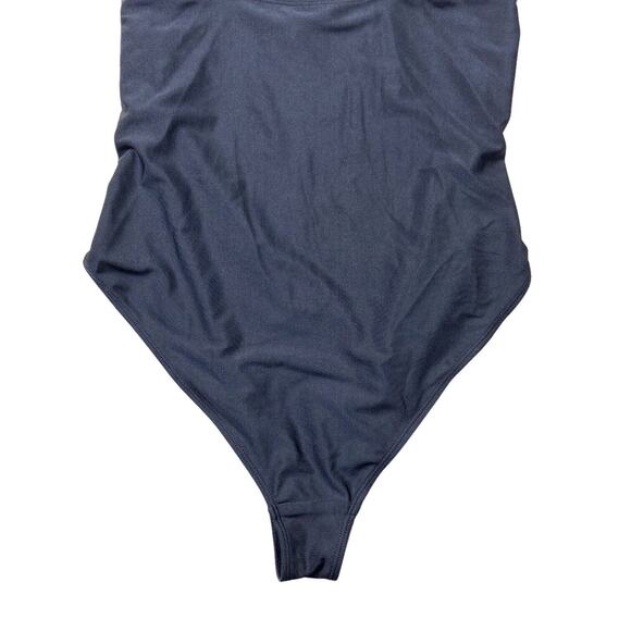 NEW Wolf & Whistle One Piece Swimsuit Wrap V Neck Navy Blue Women Size Large - Picture 6 of 8